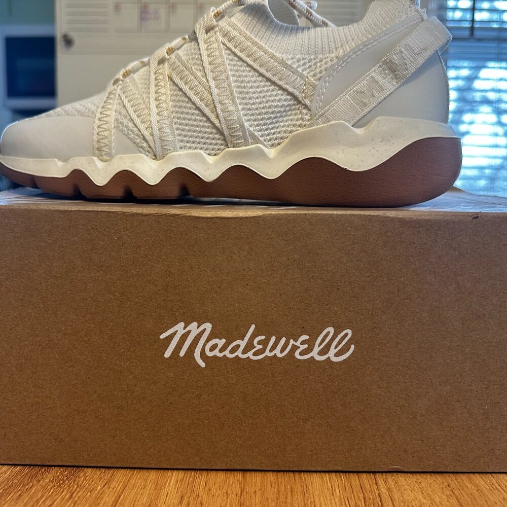 Madewell NF189 Women’s 9 Eyelet White Multi Mesh Field Knit Sneakers Shoes New